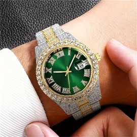 Men Women Watches Luxury Golden Women's Watches Fashion Watch Clock - Colour: Golden(red)