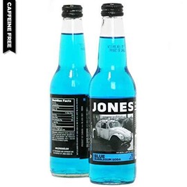 Jones Soda 12 ounce Glass Bottles (Blue Bubblegum, 12 Bottles)