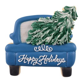 R&M Truck with Christmas Tree Cookie Cutter 3.25" - Stainless Steel - Gift Tag Carded