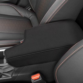 INTGET Car Center Console Armrest Cover for 2021 2022 2023 Subaru Crosstrek 2018 2019 2020/Impreza Accessories 2017-2023 Leather Arm Rest Box Lid Middle Seat Protector(Neoprene), Black (103162-P)