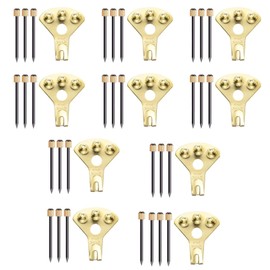 maarku Set of 10 Hanging Hooks, Hanging Hardware for Picture Display, Safety Stainless Steel, 1 Hook with 3 Nails, Maximum Load Capacity of 99.1 lbs (45 kg)