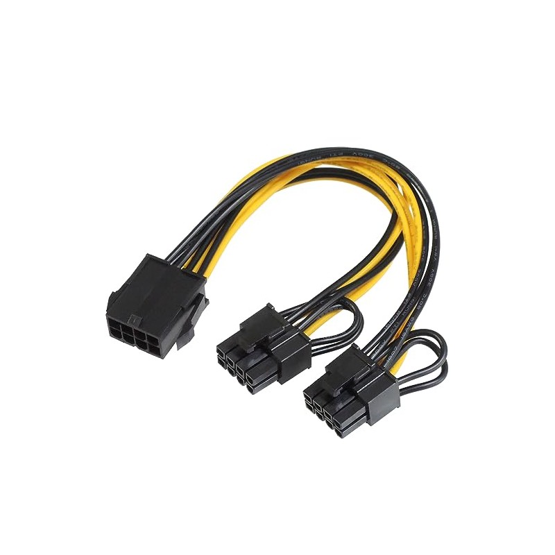 KAUMO PCIe (6+2 pin) x2 splitter to PCIe (8 pin)