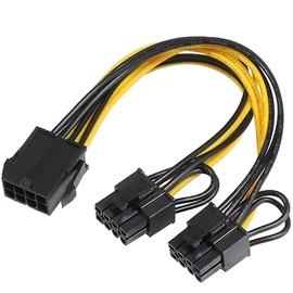 KAUMO PCIe (6+2 pin) x2 splitter to PCIe (8 pin) graphics board auxiliary power conversion cable 2 splitter cable