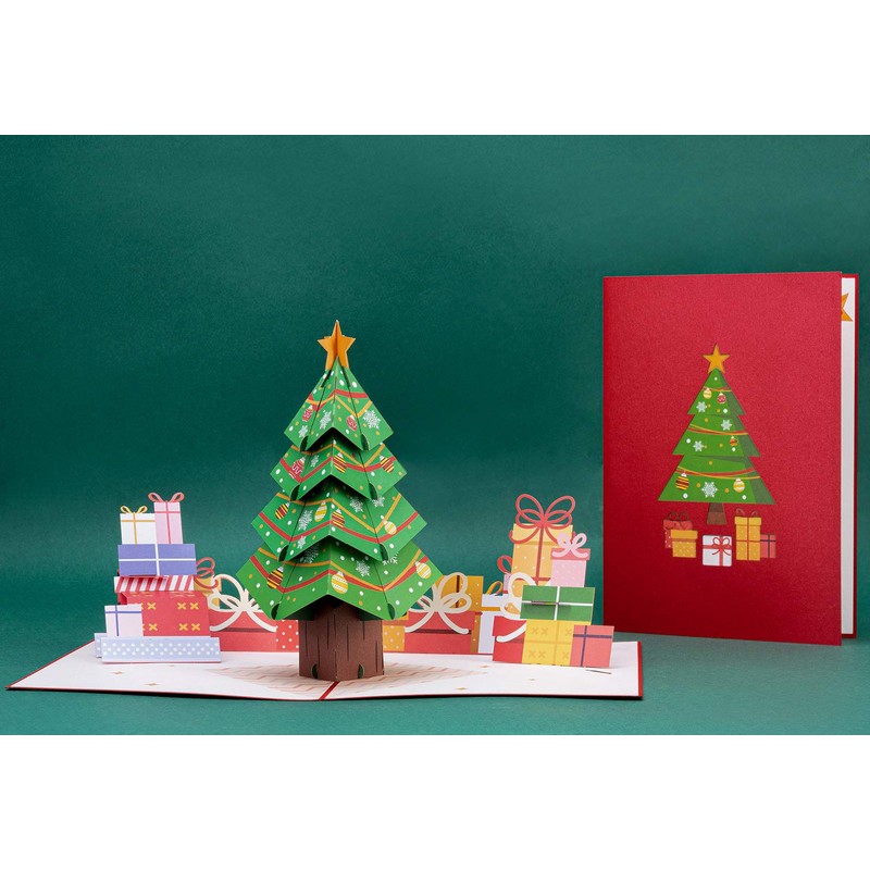 Paper Love Christmas Tree Pop Up Christmas Card, 3D Christmas