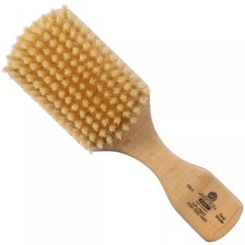 Kent OS11 Satinwood Military Club Hair Brush & Beard Brush – Soft Boar Bristle