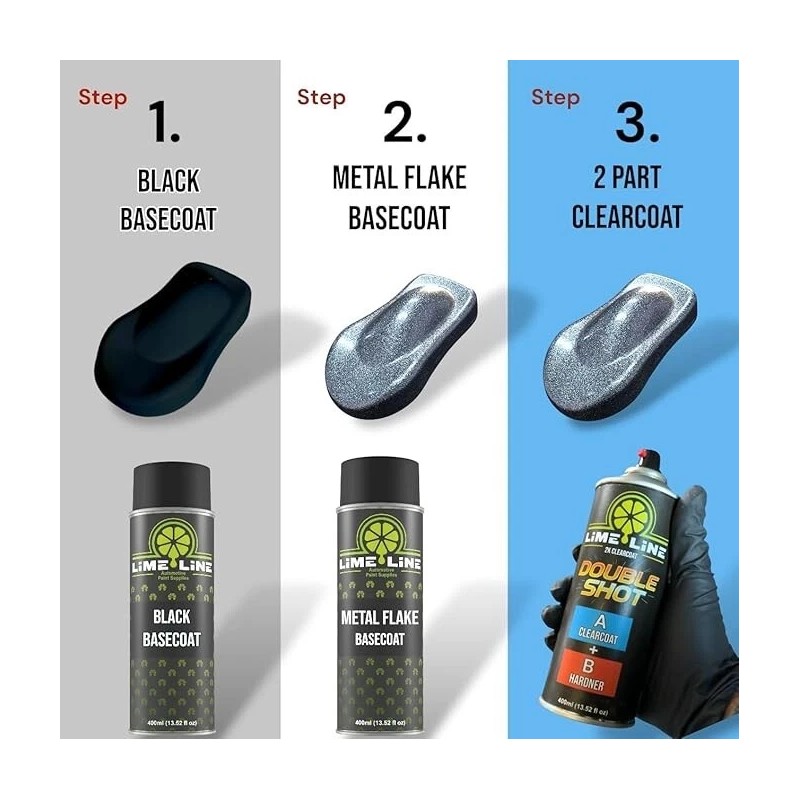 LiME LiNE Automotive Black Basecoat Spray Paint - 14 Oz