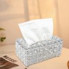 Crystal Rectangle Tissue Box Napkin Holder Rhinestone Tissue Storage Case