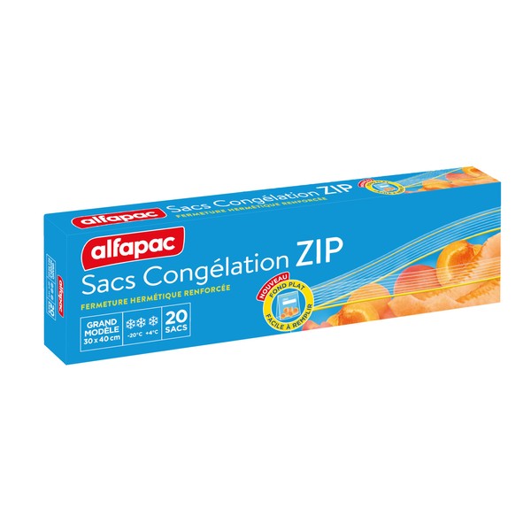 Alfapac Alfapac-20 3232764050305 Freezer Bags with Zip Reinforced Large Transparent