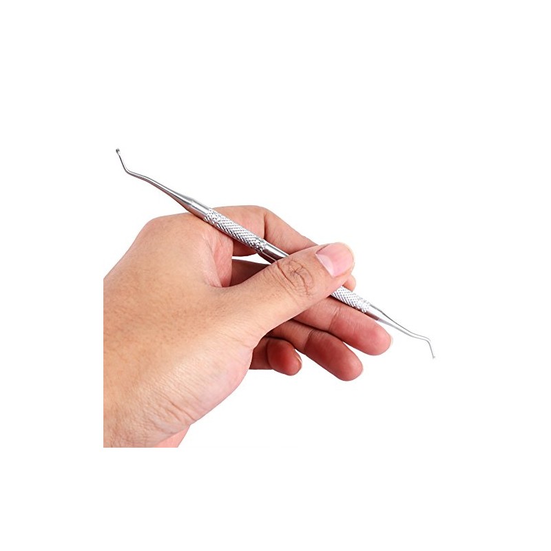 Herramienta de pedicura de terminación doble profesional, levanta uñas encarnadas,