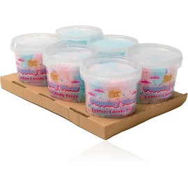 Candy Paradise Cotton Candy, Fluffy & Popping Floss Cotton Candy Floss (50g (Pack of 6), Popping Strawberry & Tutti-Frutti)