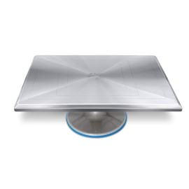 Ateco Revolving Cake Decorating Stand, 614 Rectangle, Aluminum Base, White