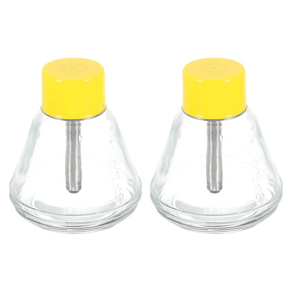 HARFINGTON 2pcs Glass Solvent Alcohol Dispensers 180ml(6.1oz) Conical Push Down