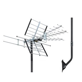 PIBIDI Outdoor TV Antenna, Long Range Digital OTA Antenna for 4K 1080P VHF UHF, 200 Mile Range, with Mouting Pole (UHD-8903 + Pole)