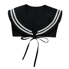HoosaiyWoo Sailor Collars Scarf for Women Top Fake Collar Necklaces Collar Sailor Costume Shawl wraps Match Sweater Shirt Dress,H Black