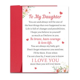 Delujouberst 16-18 Birthday Card for Daughter from Mom Dad Middle School Supplies for Teen Girls Stocking Stuffers for Kids Birthday Cards for Adult Daughter Christmas Cards for Women White Elephant