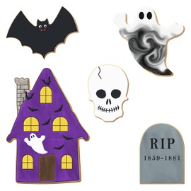 Foose Cookie Cutters Haunted House Cookie Cutter 5 Piece Set, Ghost, Skull, Tombstone, Metal, USA