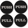 2" Round Push Pull Door Signs (Black) - 2 sets