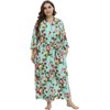 iFigure Women's Plus Size Long Robe Floral Bathrobes Dressing Gown