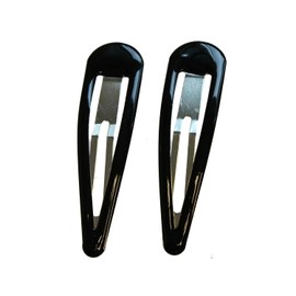 9cm Large Big Plain Black Bendies Sleepies Snap Clips Hair Clips Slides for Women Girls by Glitz4Girlz