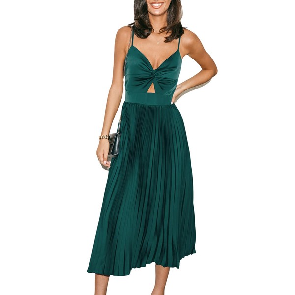 CUPSHE Midi Dress for Women 2025 Party Spaghetti Straps Sleeveless