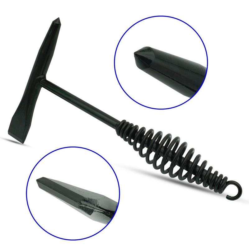 VASTOOLS Welding Chipping Hammer with Coil Spring Handle,10.5",Cone and Vertical