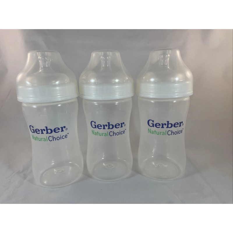 NUK Gerber Natural Choice 3pk Wide Neck Bottle Fast Flow