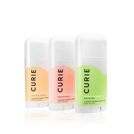 Curie All-Natural Deodorant Stick for Men and Women | Aluminum-Free, Paraben-Free, Cruelty-Free | 3 Pack