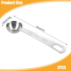 Set of 2 Measuring Spoons, Mini Measuring Spoons, Measuring Spoons, 5 ml Stainless Steel, Coffee Spoon, Coffee Dosing Spoon, Single Measuring Spoon, Spice Spoon, Metal Measuring Spoon, Dry Liquid