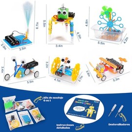 JIUS@FF Kit De Ciencia Stem para Niños, Juguete Robot Stem para Niños, Kit De Construcción De Ingeniería De Experimentos Científicos Electrónicos, Reg
