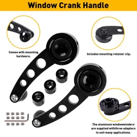Tinasdream2017 2x Billet Aluminum Window Crank Handle For Hot Rod Chevy Ford Chrysler Black US