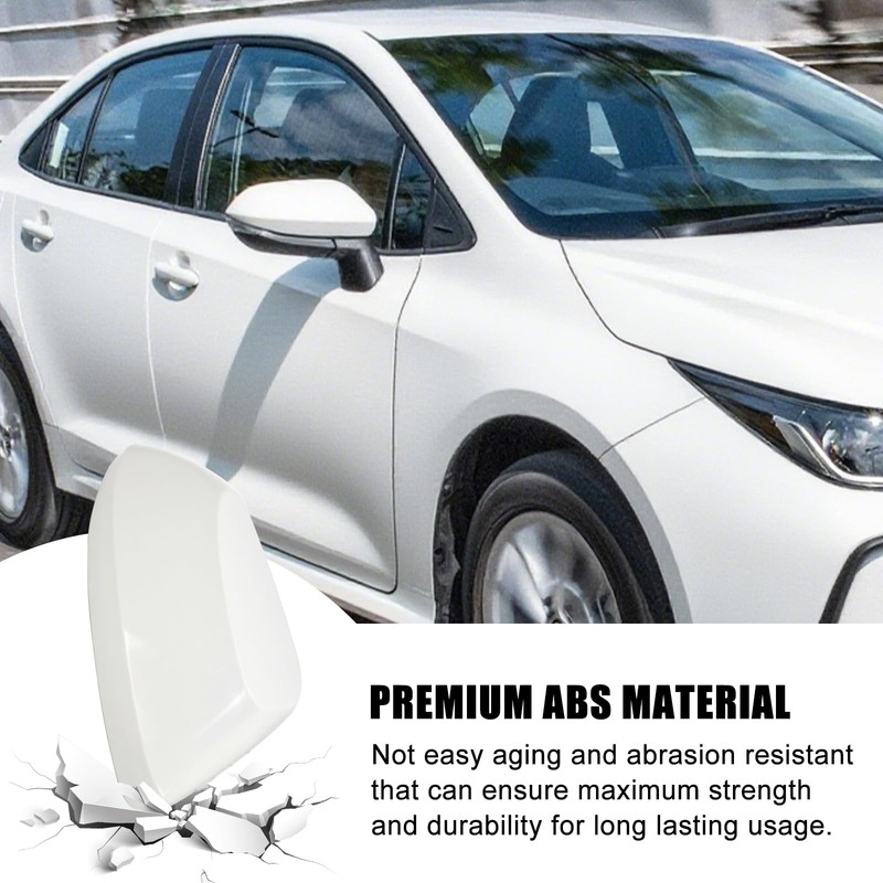 White Left Driver Side Replacement Mirror Cover Caps for 2020