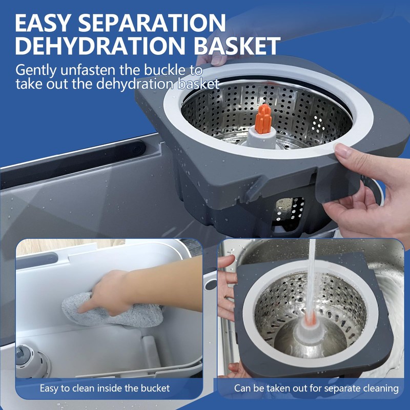 Tikaa Atok Spin Mop and Bucket with Wringer Set, Bucket