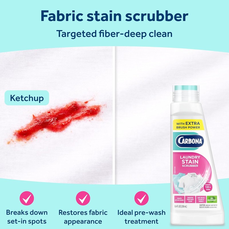 Carbona Laundry Stain Scrubber & Remover (8.4 Fl Oz), Extra-Strength