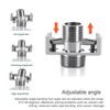 HJIAMA Shower Head Adapter, Brass Swivel Ball Joint, Silver, Electroplating