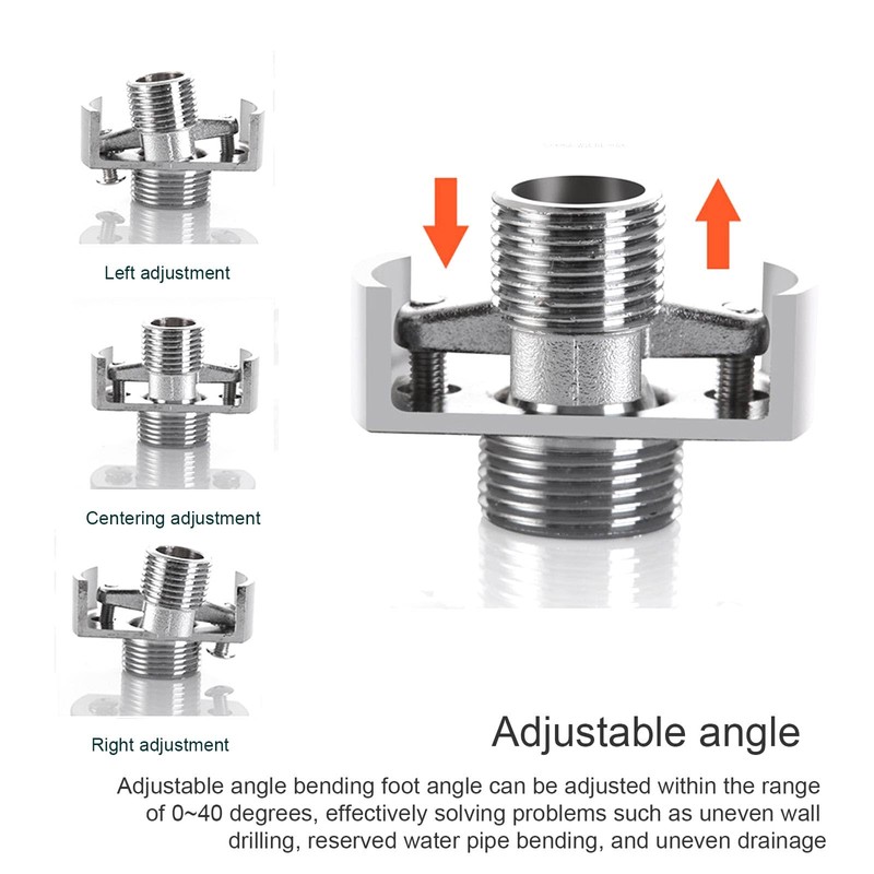 HJIAMA Shower Head Adapter, Brass Swivel Ball Joint, Silver, Electroplating