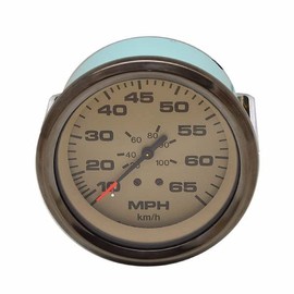 Teleflex Boat Speedometer Gauge 65256FH2 | 3 3/8 Inch Pewter Tan