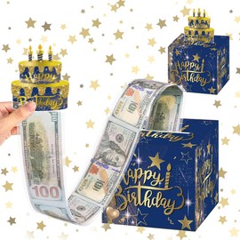 Surprise Box, Mystery Box, Birthday Money Gift for Children and Adults, Money Box for Money Gifts, Birthday Gift Box for Parents, Lovers, Children and Friends, Blue