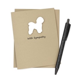 Bichon Frise Sympathy Card | Handmade White Dog Greeting Card | Bichon Condolences Notecard