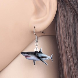 DOWAY Acrylic Cute Shark Jellyfish Turtle Earrings Seahorse Octopus Crab Jewellery Sea Animals Decoration Gifts for Women Girls, Acrylic, No Gemstone
