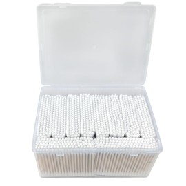 1000 Pcs Cotton Swabs | Organic Cotton, Natural Bamboo | Soft & Hypoallergenic | Ear Cleaning, Makeup Application, Makeup & Nail Polish Removal, Baby Care, Pet Care, Art & Crafts