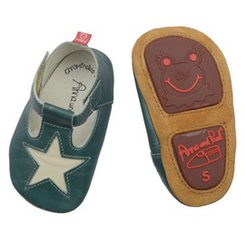 Anna und Paul Leather – Starshine – Crawling Shoes with Leather Sole petrol