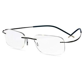 PLOPLO Photochromic Titanium Glasses Reader (Black, +1.0)