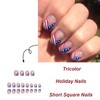 4th of July Press on Nails Short Square French Tip