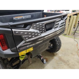 Unbranded 16-CURRENT POLARIS GENERAL 1000 TAILGATE GLOSS DISTRESSED AMERICAN FLAG GRAY