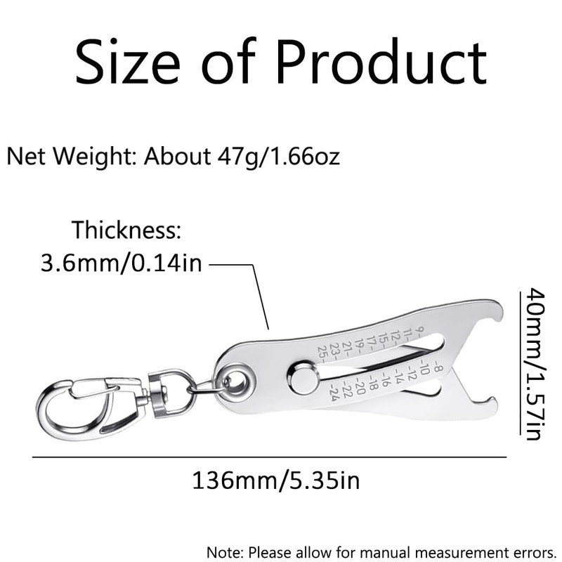SEIWEI 2PCS Portable Precise Thread Size Checker Keychain, Bolt Size