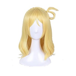 SUNCOS LoveLive. Sunshine ! Aqours Peluca de Pelo Completo para Mujer, Fiesta, Cosplay, Dorado, Talla Promedio De