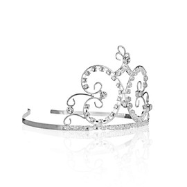 Princess Tiara Headband for Girls - Crystal Crown Tiaras in Silver - Add Sparkle to Birthday Parties, Homecoming, Pageants (1 Pack)