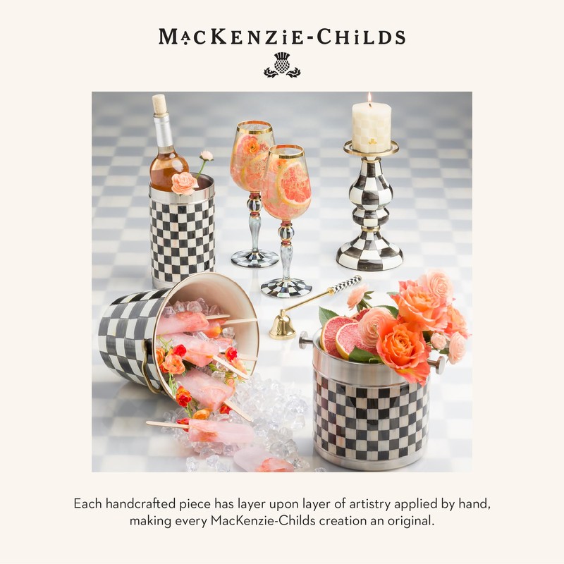 MACKENZIE-CHILDS Wine Bottle Cooler, Champagne and Wine Ice Bucket, Black-and-White