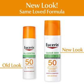 Eucerin Eucerin Sun Clear Skin (Oil Control) SPF 50 Face Sunscreen Lotion, Hypoallergenic, Fragrance Free Sunscreen SPF 50 with Oil-Absorbing Minerals, 2.5 Fl Oz Bottle