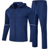 Rdruko Men's Sweatsuit Sets 2 Piece Hooded Full Zip Jogger